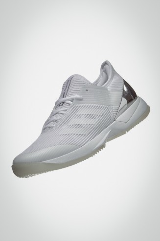 Женские кроссовки для тенниса Adidas Adizero Ubersonic 3 (белые / серебристые)