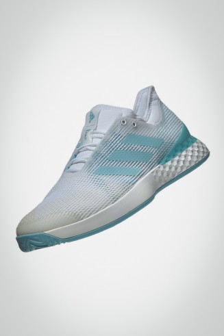 Мужские кроссовки для тенниса adidas Adizero Ubersonic 3 (белые / бирюзовые)