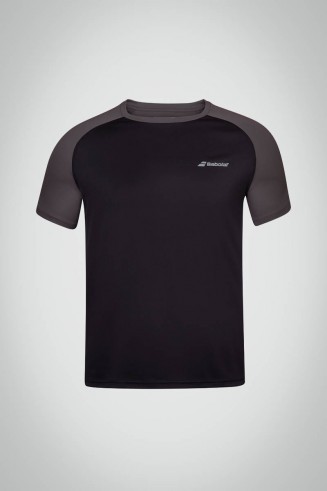 Мужская теннисная футболка Babolat Play Crew Neck (черная / серая)