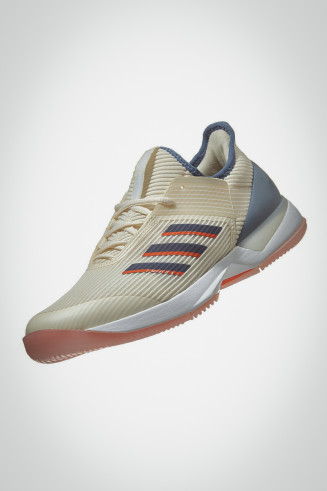 Женские кроссовки для тенниса Adidas Adizero Ubersonic 3 (бежевые / оранжевые)