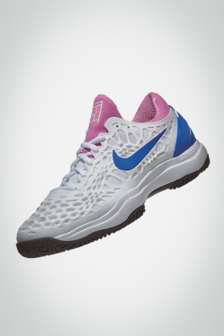Мужские кроссовки для тенниса Nike Air Zoom Cage 3 HC (белые / синие)