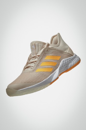 Женские кроссовки для тенниса Adidas Adizero Club (бежевые / оранжевые)