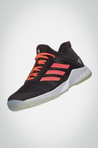 Мужские кроссовки для тенниса adidas adizero club 2 (черные / коралловые)