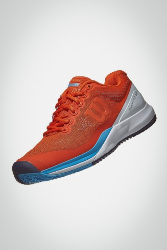 Мужские кроссовки для тенниса Wilson Rush PRO 3.0 (оранжевые / белые)