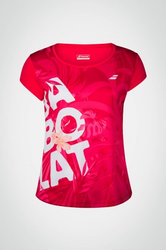 Женская теннисная футболка Babolat Exercise Graphic (красная)