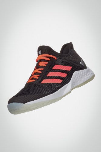 Мужские теннисные кроссовки adidas adizero club 2 (черные / коралловые)