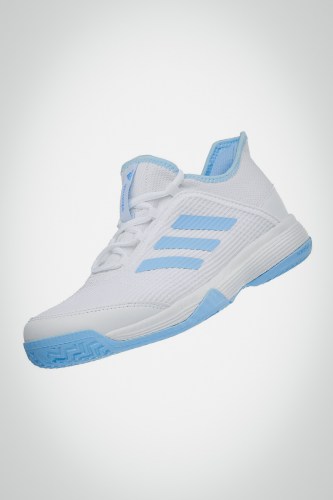 Детские теннисные кроссовки Adidas Adizero Club K (серые / белые)