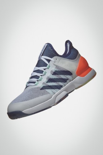 Мужские теннисные кроссовки adidas Adizero Ubersonic 2 (белые / коралловые / синие)