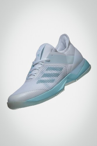 Женские теннисные кроссовки Adidas Adizero Ubersonic 3 (белые / голубые)