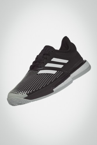 Женские теннисные кроссовки Adidas Solecourt Boost Clay (черные)