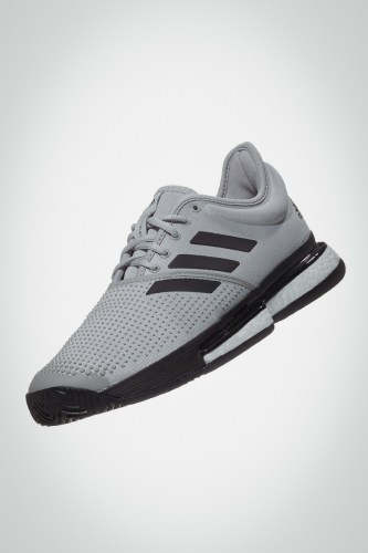 Мужские теннисные кроссовки adidas SoleCourt Boost (серые / черные)