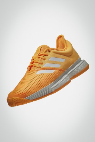 Женские теннисные кроссовки Adidas Solecourt Boost (оранжевые / белые)