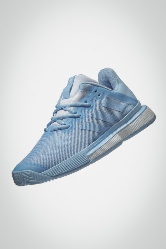 Женские теннисные кроссовки Adidas Solematch Bounce (голубые / белые)