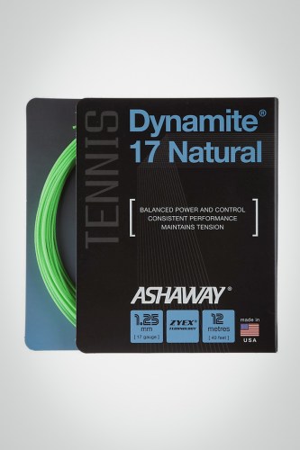 Струны для теннисной ракетки Ashaway Dynamite 17 Natural 12 метров (зеленые)