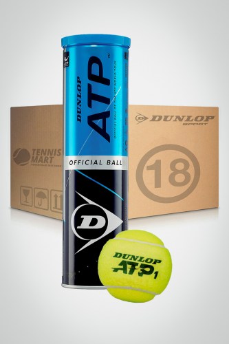 Коробка мячей для большого тенниса Dunlop ATP (18 банок)