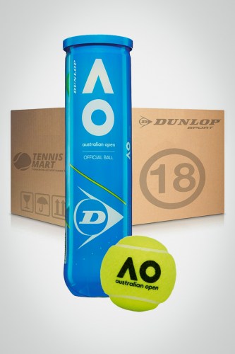 Коробка мячей для большого тенниса Dunlop Australian Open (18 банок)