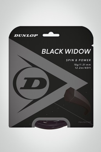Струны для теннисной ракетки Dunlop Black Widow 121 / 18 - 12 метров (черные)