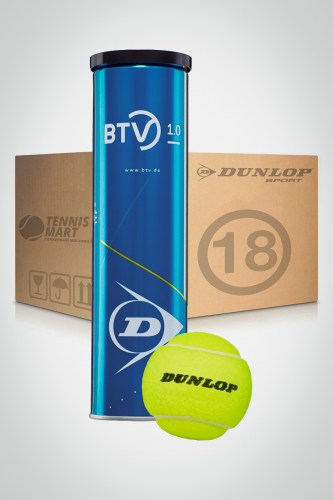 Коробка мячей для большого тенниса Dunlop BTV 1.0 (18 банок)