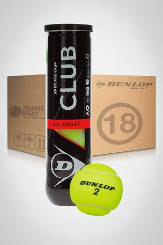 Коробка мячей для большого тенниса Dunlop Club All Court (18 банок)