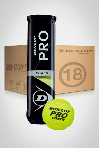 Коробка мячей для большого тенниса Dunlop Pro Coach (18 банок)