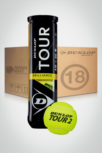 Коробка мячей для большого тенниса Dunlop Tour Brilliance (18 банок)