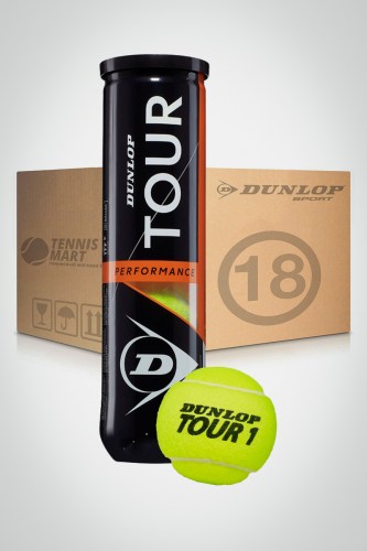 Коробка мячей для большого тенниса Dunlop Tour Perfomance (18 банок)