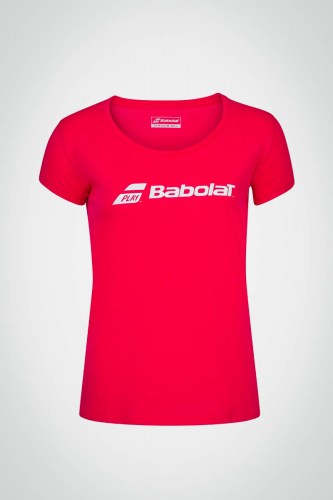 Детская футболка для тенниса для девочки Babolat Exercise (малиновая) 