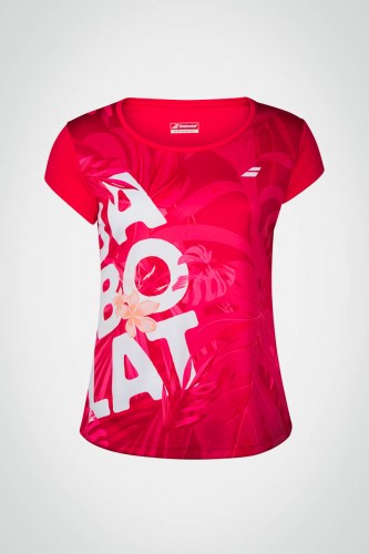 Детская футболка для тенниса для девочки Babolat Exercise Graphic (малиновая)