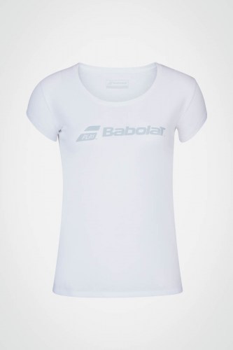 Детская футболка для тенниса для девочки Babolat Exercise (белая)