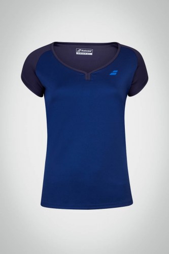 Детская футболка для тенниса для девочки Babolat Play (темно-синяя)