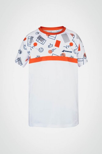 Детская футболка для тенниса для мальчика Babolat Compete Crew Neck (белая)