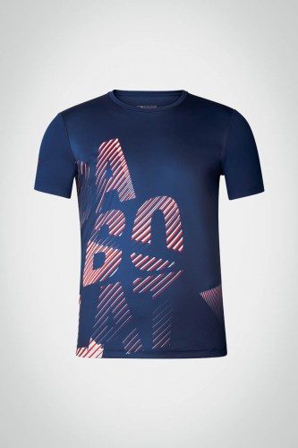 Мужская футболка для тенниса Babolat Exercise (темно-синяя)