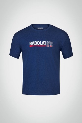 Мужская футболка для тенниса Babolat Exercise Vintage (синяя)