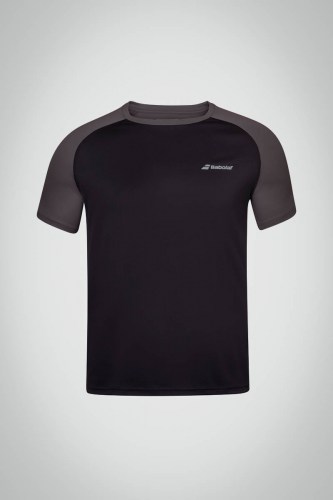 Мужская футболка для тенниса Babolat Play Crew Neck (черная / серая)