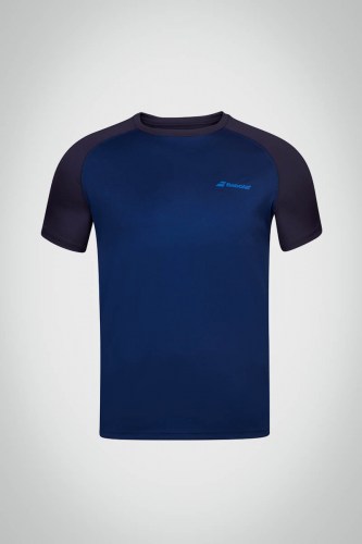 Мужская футболка для тенниса Babolat Play Crew Neck (темно-синяя)