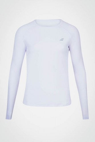 Женская футболка для тенниса с длинным рукавом Babolat Play (белая)