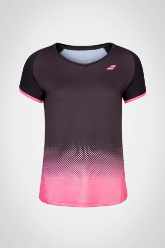 Женская футболка для тенниса Babolat Compete Cap (черная / розовая)