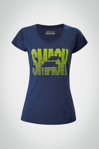 Женская футболка для тенниса Babolat Exercise Message (синяя)