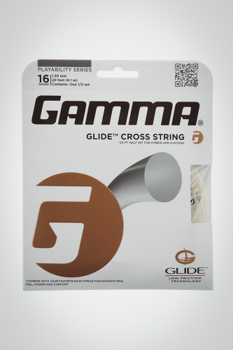 Струны для теннисной ракетки Gamma Glide Cross 130 / 16 - 6 метров (белые)