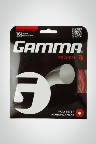 Струны для теннисной ракетки Gamma Poly-Z 130 / 16 - 12 метров (красные)
