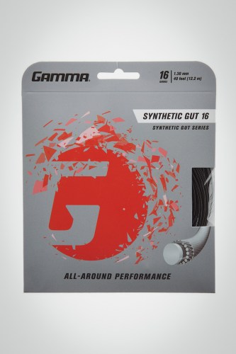 Струны для теннисной ракетки Gamma Synthetic Gut 130 / 16 - 12 метров (черные)