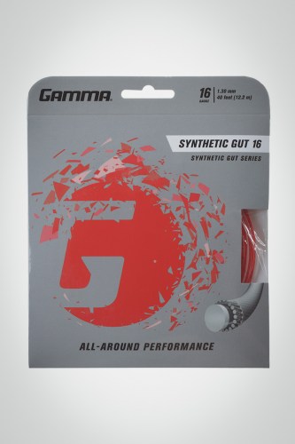 Струны для теннисной ракетки Gamma Synthetic Gut 130 / 16 - 12 метров (красные)