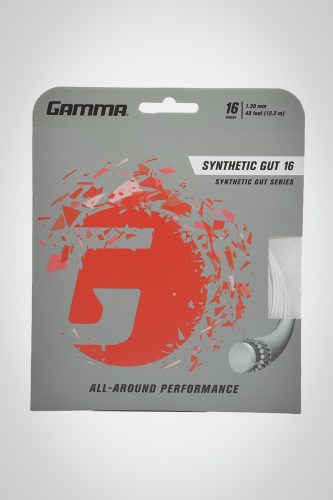 Струны для теннисной ракетки Gamma Synthetic Gut 130 / 16 - 12 метров (белые)