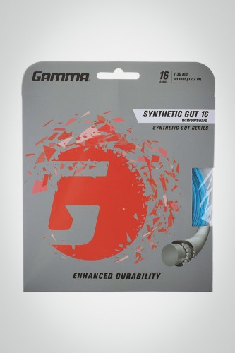 Струны для теннисной ракетки Gamma Synthetic Gut Wearguard 130 / 16 - 12 метров (синие)
