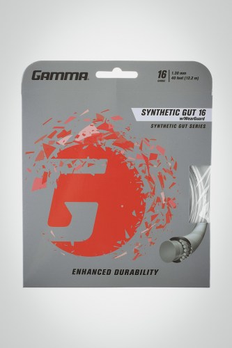 Струны для теннисной ракетки Gamma Synthetic Gut Wearguard 130 / 16 - 12 метров (белые)