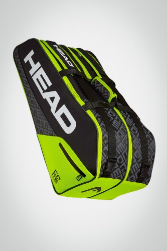 Купить теннисную сумку Head Core x6 Combi (черная / зеленая)