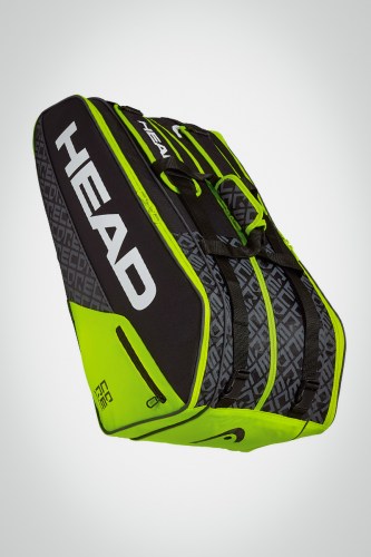 Купить теннисную сумку Head Core x9 Supercombi (черная / зеленая)