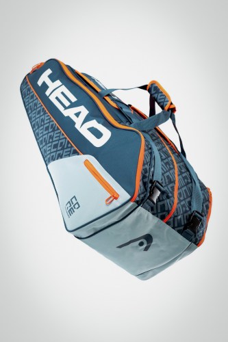 Купить теннисную сумку Head Core x9 Supercombi (серая / оранжевая)