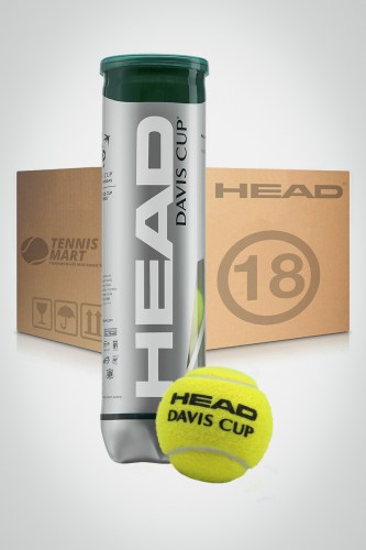 Коробка мячей для большого тенниса Head Davis Cup (18 банок)