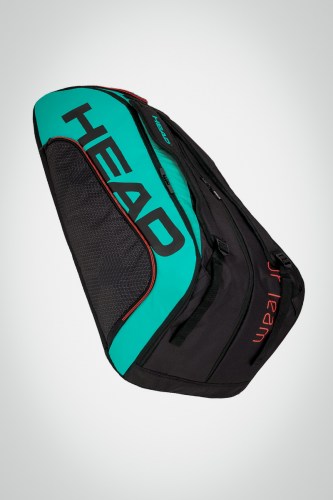 Купить теннисную сумку Head Tour Team x12 Supercombi (черная / бирюзовая)